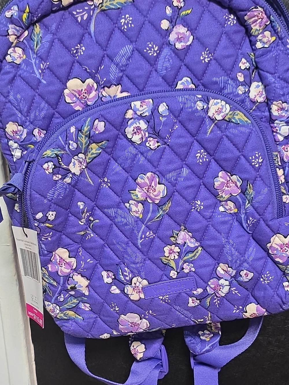 Vera Bradley Purple Floral Quilted Backpack